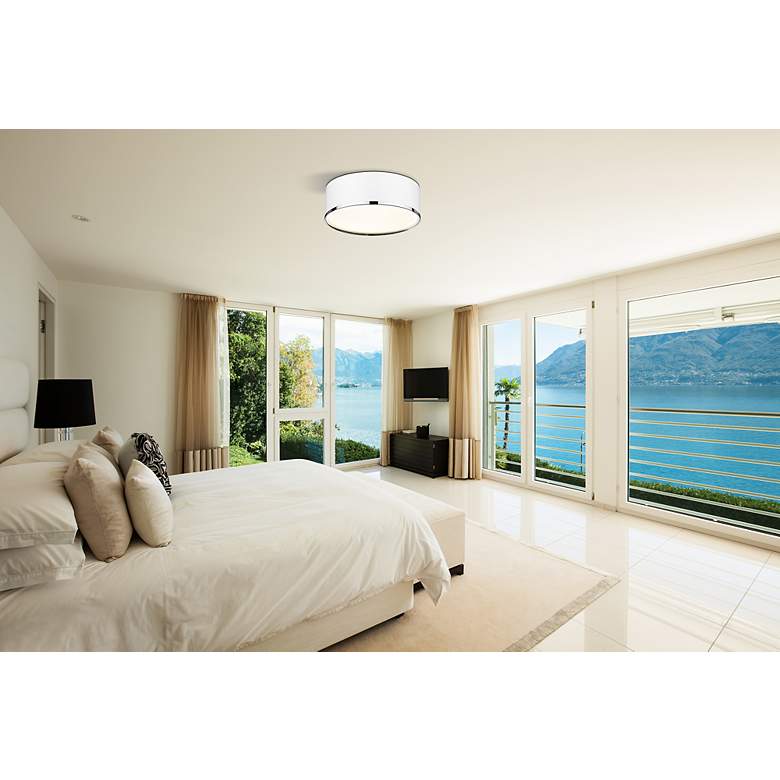 Image 3 Arlo by Z-Lite Matte White + Chrome 3 Light Flush Mount more views