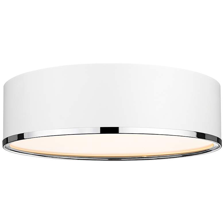 Image 2 Arlo by Z-Lite Matte White + Chrome 4 Light Flush Mount