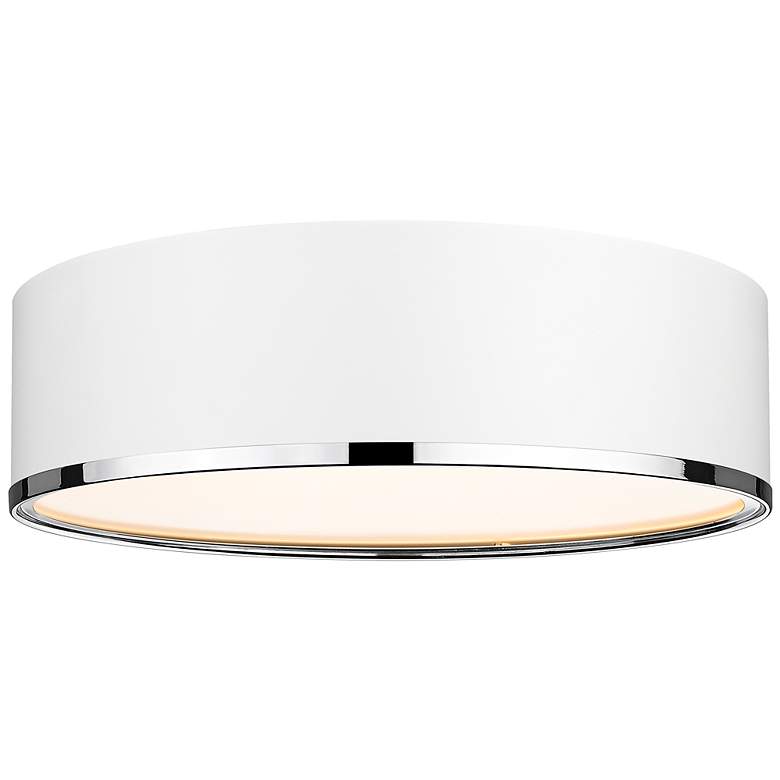 Image 1 Arlo by Z-Lite Matte White + Chrome 4 Light Flush Mount