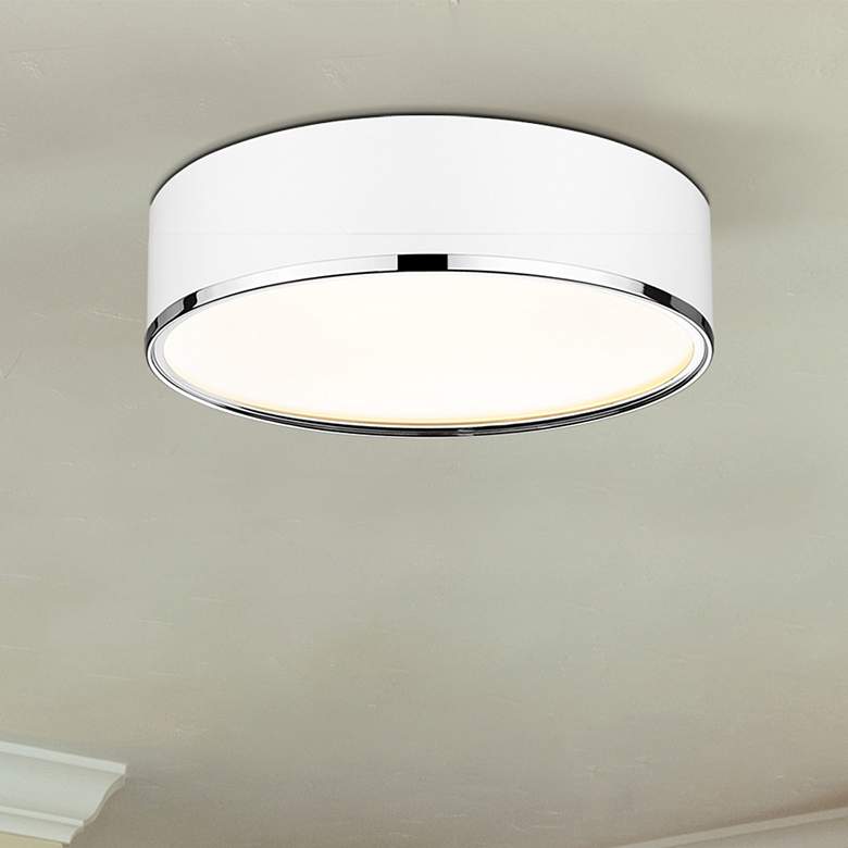 Image 1 Arlo by Z-Lite Matte White + Chrome 4 Light Flush Mount