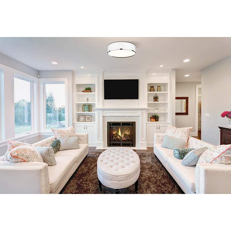 Image 3 Arlo by Z-Lite Matte White + Chrome 4 Light Flush Mount more views