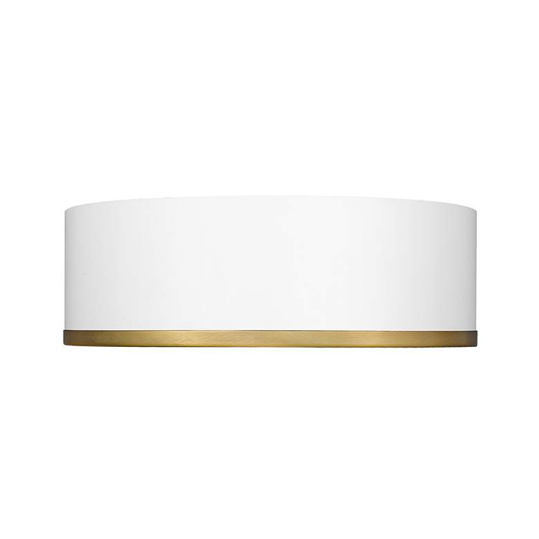 Image 5 Arlo by Z-Lite Matte White + Rubbed Brass 3 Light Flush Mount more views
