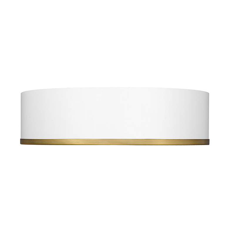 Image 6 Arlo by Z-Lite Matte White + Rubbed Brass 4 Light Flush Mount more views