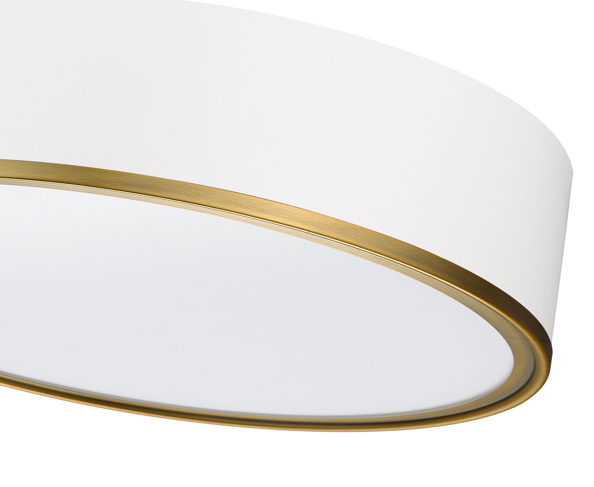 Arlo by Z-Lite Matte White + Rubbed Brass 4 Light Flush Mount in scene