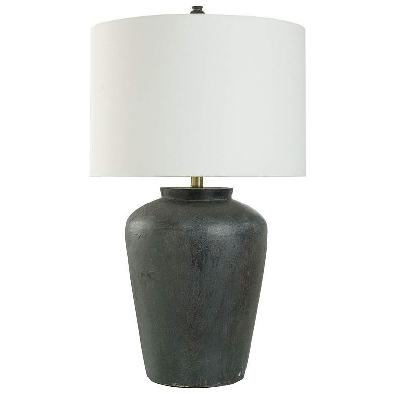 Image 1 Arlo Cotta 31 inch High Distressed Black Rustic Cement Table Lamp