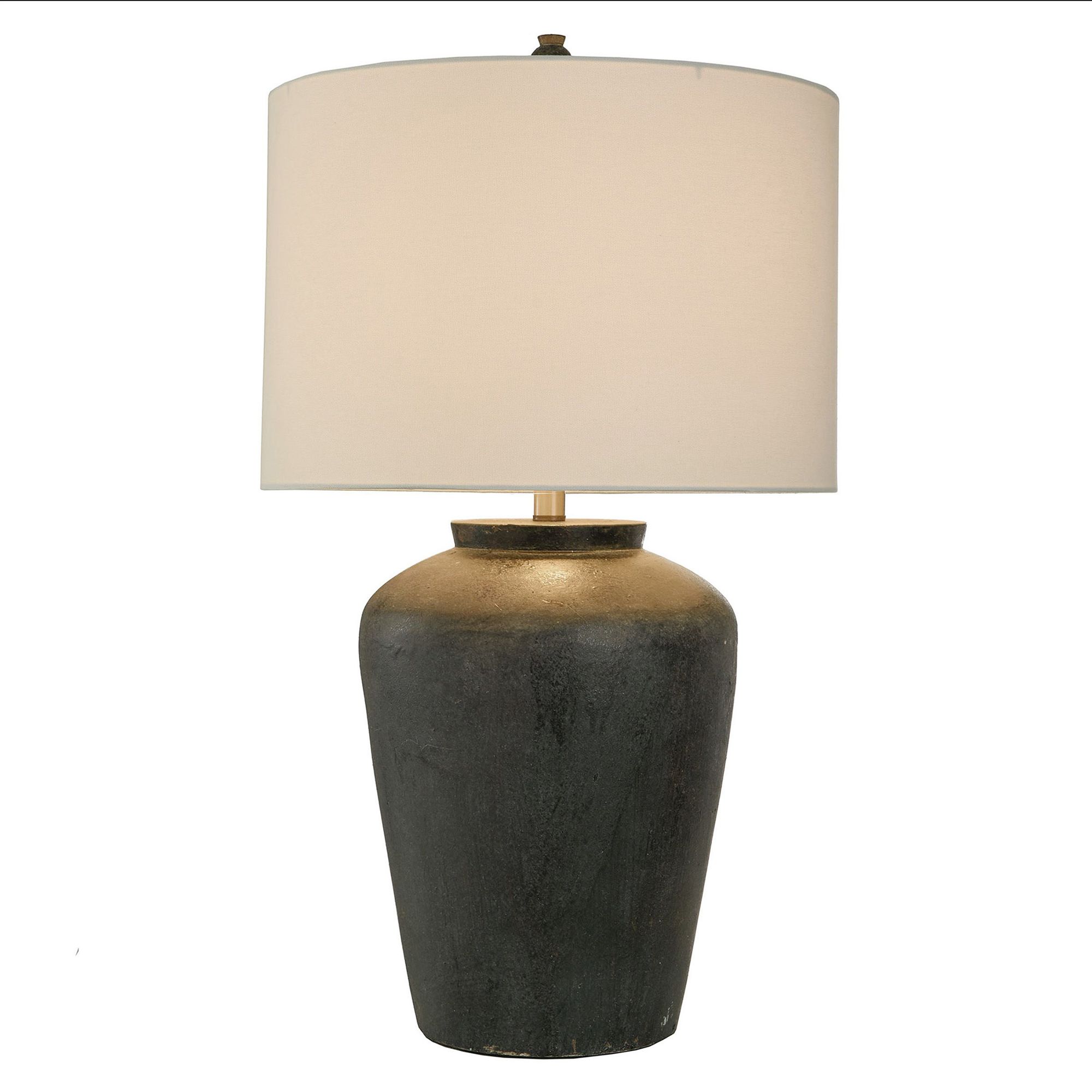 Image 3 Arlo Cotta Distressed Black Cement Table Lamp more views