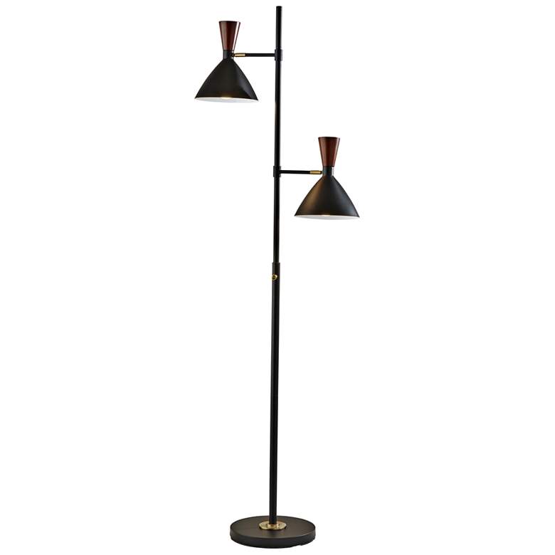 Image 2 Arlo Matte Black Metal 2-Light Tree Floor Lamp
