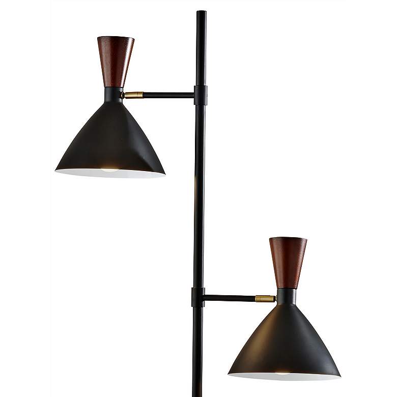 Image 3 Arlo Matte Black Metal 2-Light Tree Floor Lamp more views