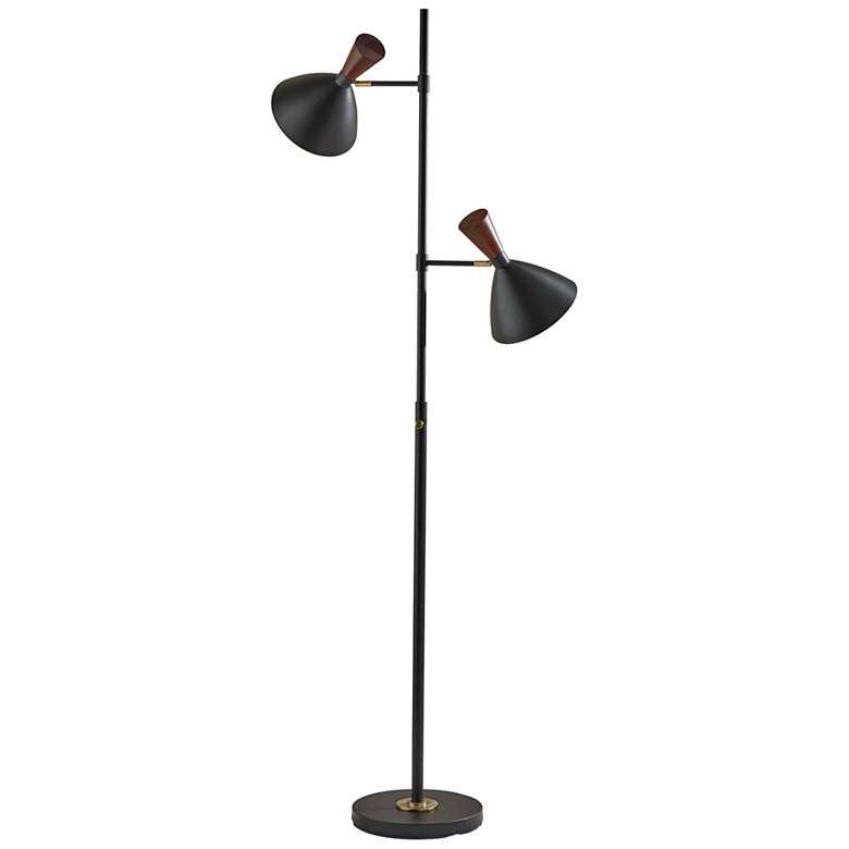 Image 7 Arlo Matte Black Metal 2-Light Tree Floor Lamp more views
