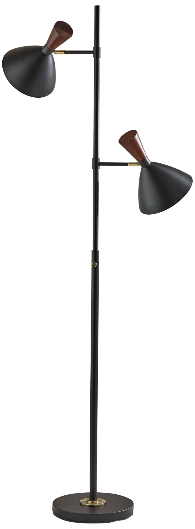 Arlo Matte Black Metal 2-Light Tree Floor Lamp