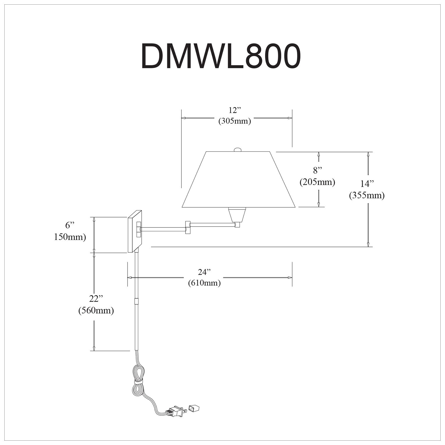 Image 3 Arm Swing 14" High Satin Chrome, White Wall Sconce more views