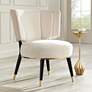 Arman Luxe Light Creme Fabric Round Chair in scene