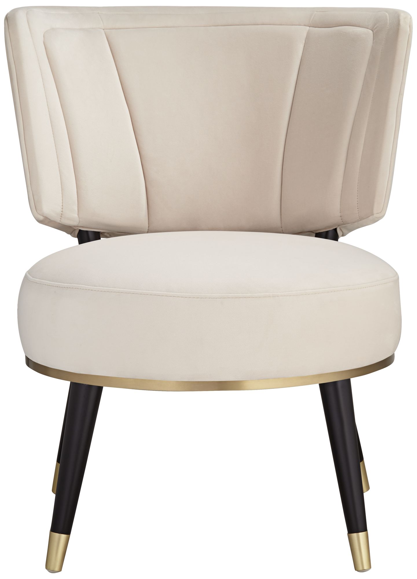 Arman Luxe Light Creme Fabric Round Chair in scene