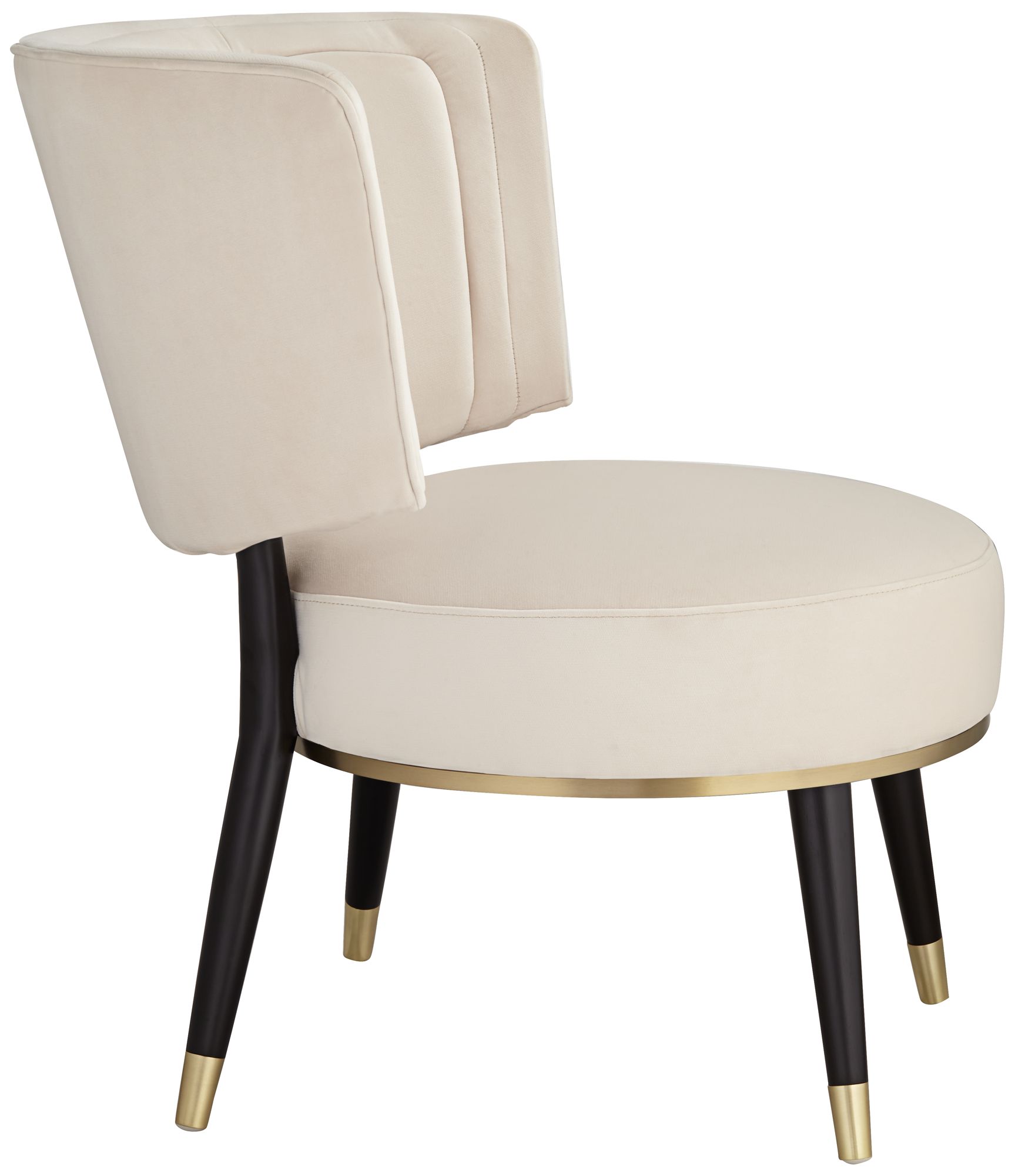 Arman Luxe Light Creme Fabric Round Chair in scene