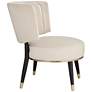 Arman Luxe Light Creme Fabric Round Chair in scene