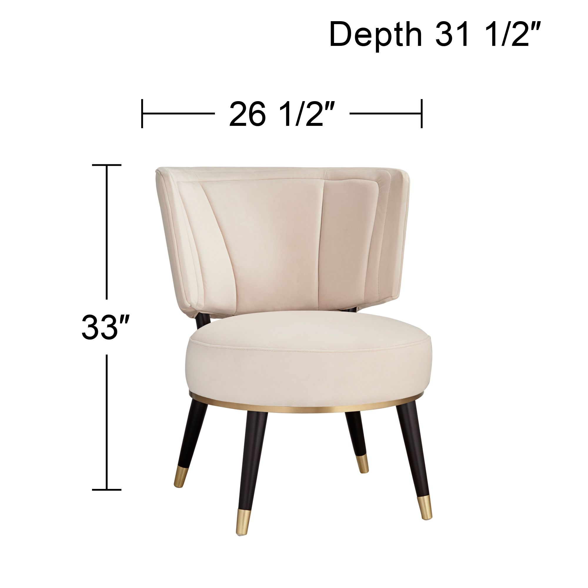Arman Luxe Light Creme Fabric Round Chair in scene