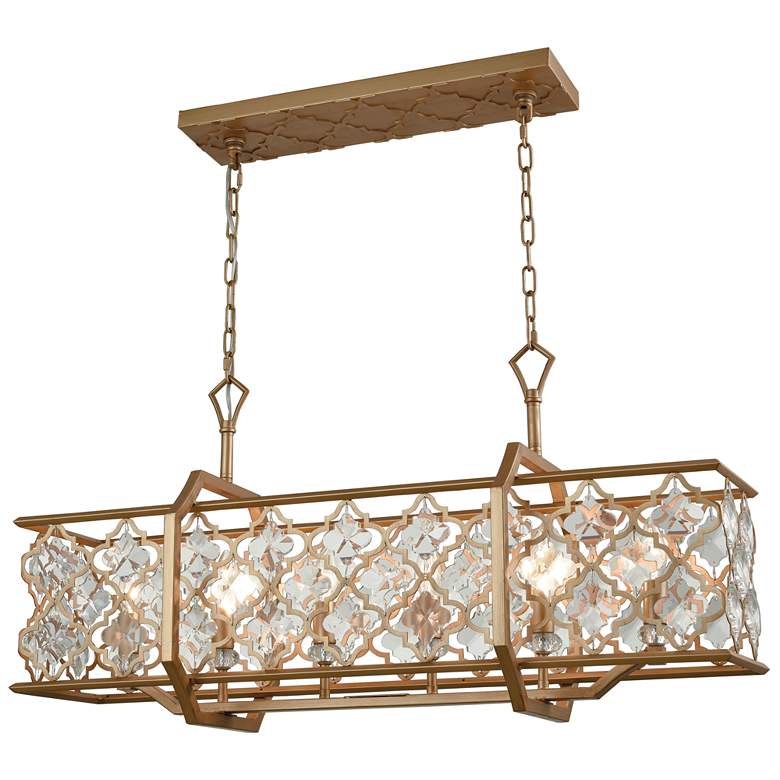 Image 1 Armand 35" Wide 6-Light Linear Chandelier - Matte Gold