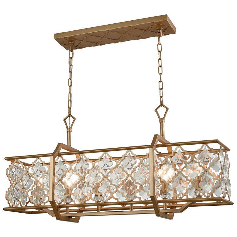 Image 1 Armand 35 inch Wide 6-Light Linear Chandelier - Matte Gold