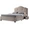 Armeena Beige Linen Queen Storage Bed with Headboard