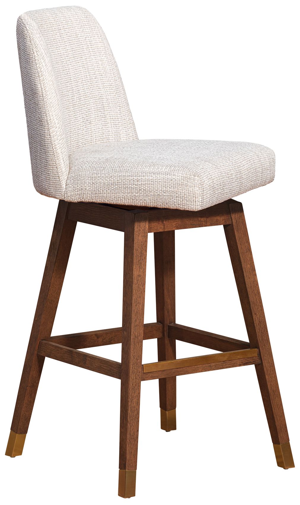 Image 2 Armen Living Amalie 30" Brown Oak with Beige Fabric Swivel Barstool more views