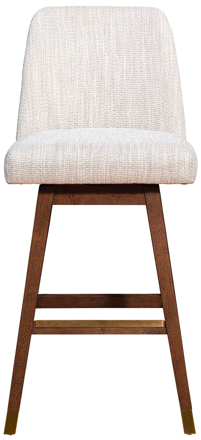 Image 3 Armen Living Amalie 30" Brown Oak with Beige Fabric Swivel Barstool more views