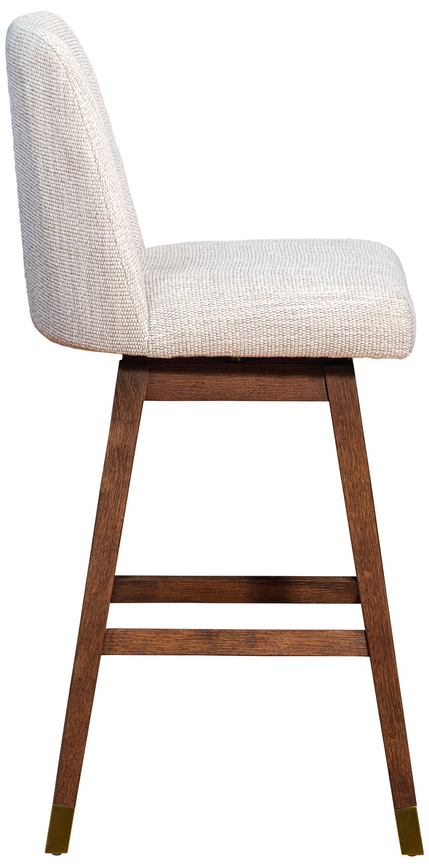 Image 4 Armen Living Amalie 30" Brown Oak with Beige Fabric Swivel Barstool more views