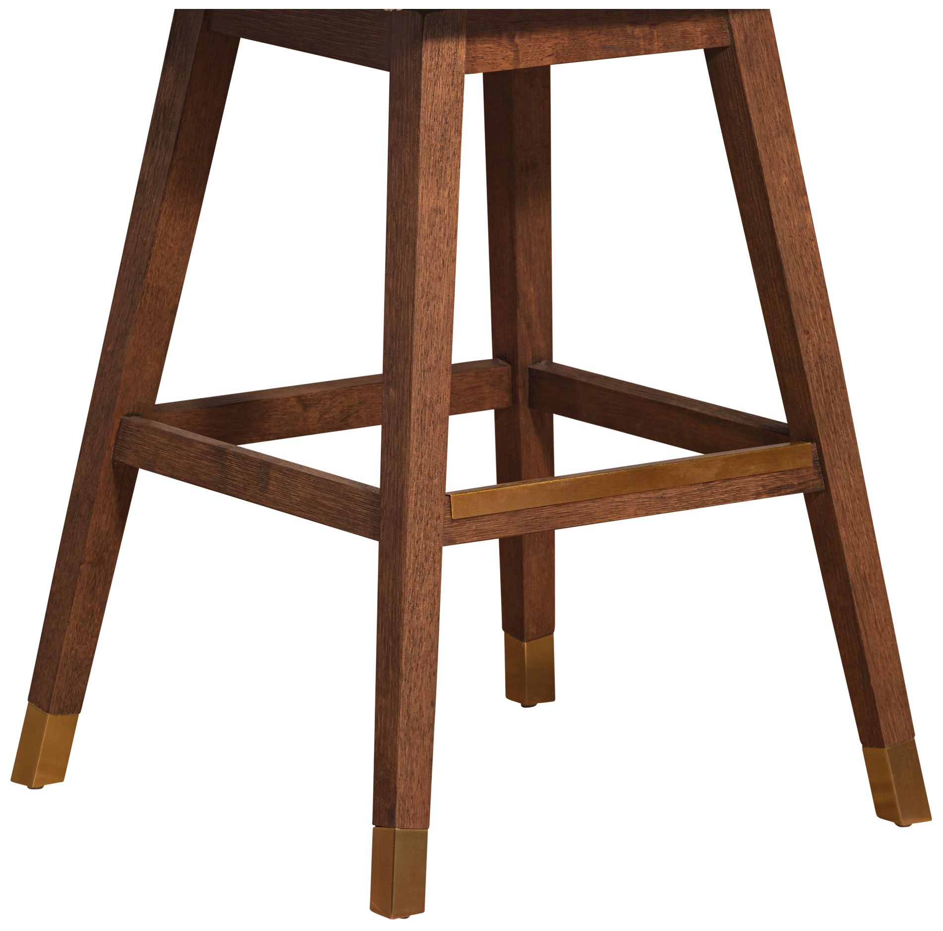 Armen Living Amalie 30" Brown Oak with Beige Fabric Swivel Barstool