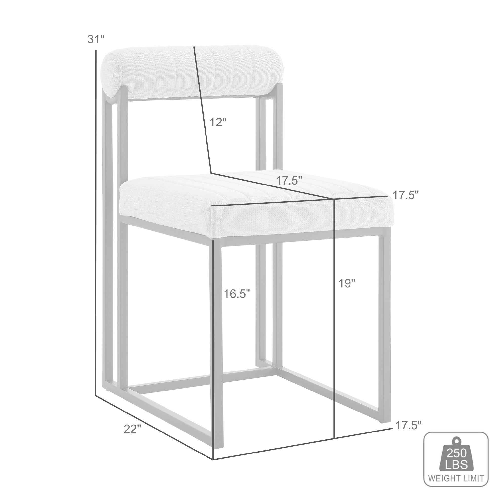 Armen Living Anastasia 17 1/2" Wide Black Gray Dining Chairs Set of 2