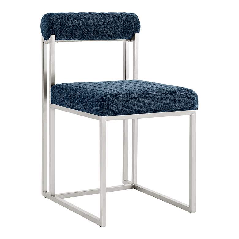 Image 1 Armen Living Anastasia 17 1/2" Wide Blue Fabric Dining Chairs Set of 2