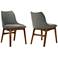 Armen Living Azalea 21" Wide Walnut and Charcoal Dining Chair Set of 2