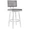 Armen Living Balboa 26" Vintage Gray Faux Leather Swivel Counter Stool
