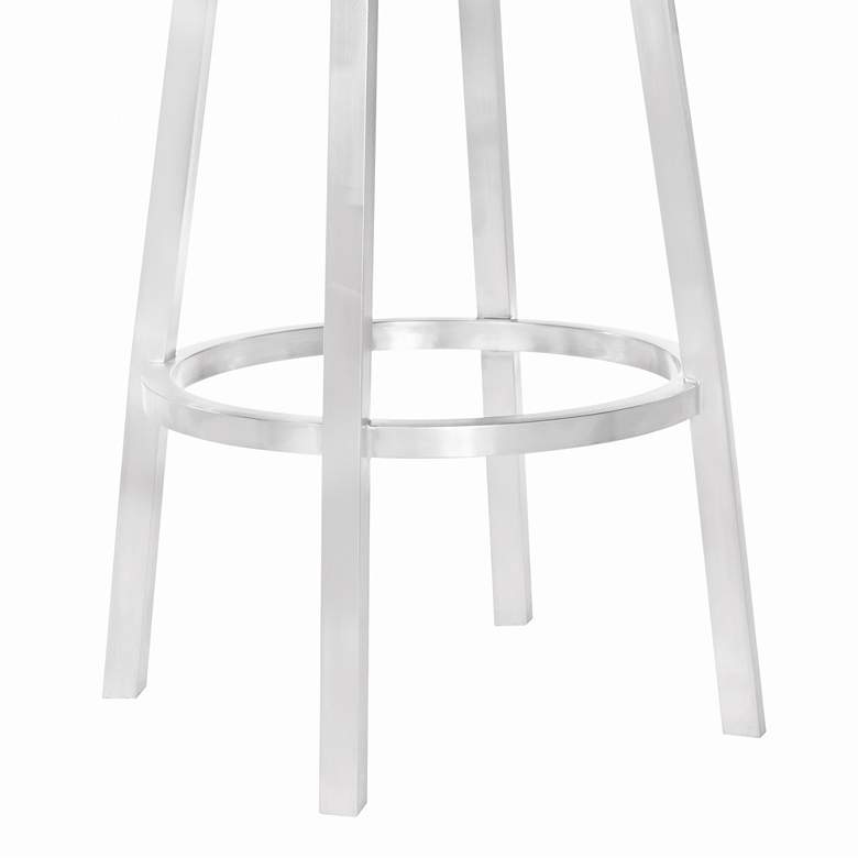 Image 6 Armen Living Balboa 26" Vintage Gray Faux Leather Swivel Counter Stool more views
