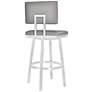 7_Armen Living Balboa 26" Vintage Gray Faux Leather Swivel Counter Stool more views