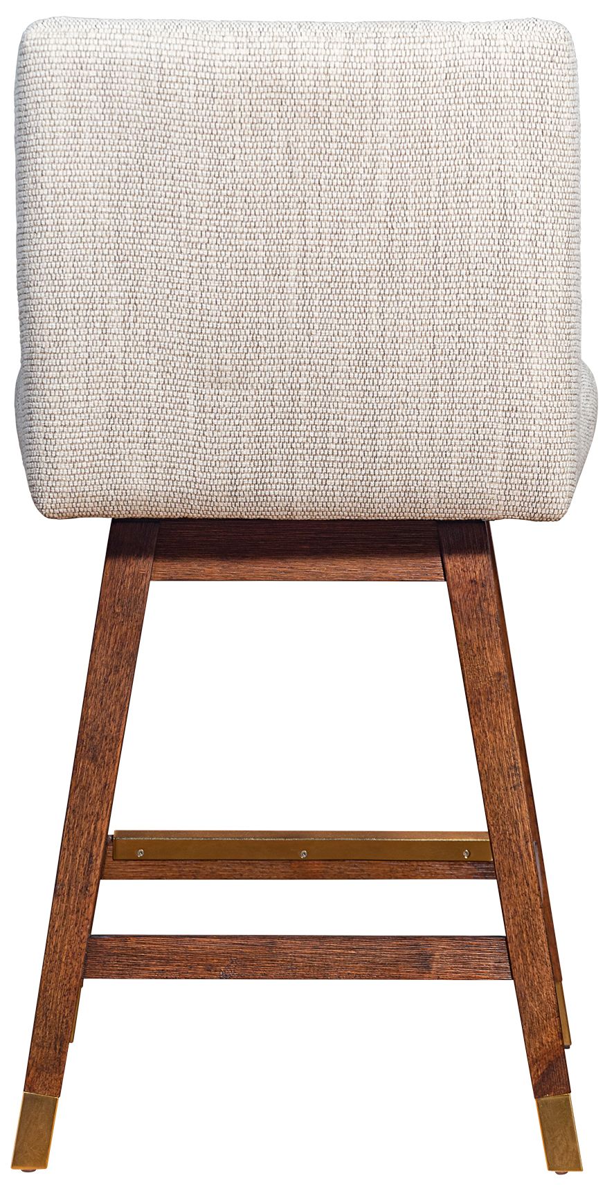 Armen Living Basila 26" Brown Oak with Beige Fabric Swivel Barstool