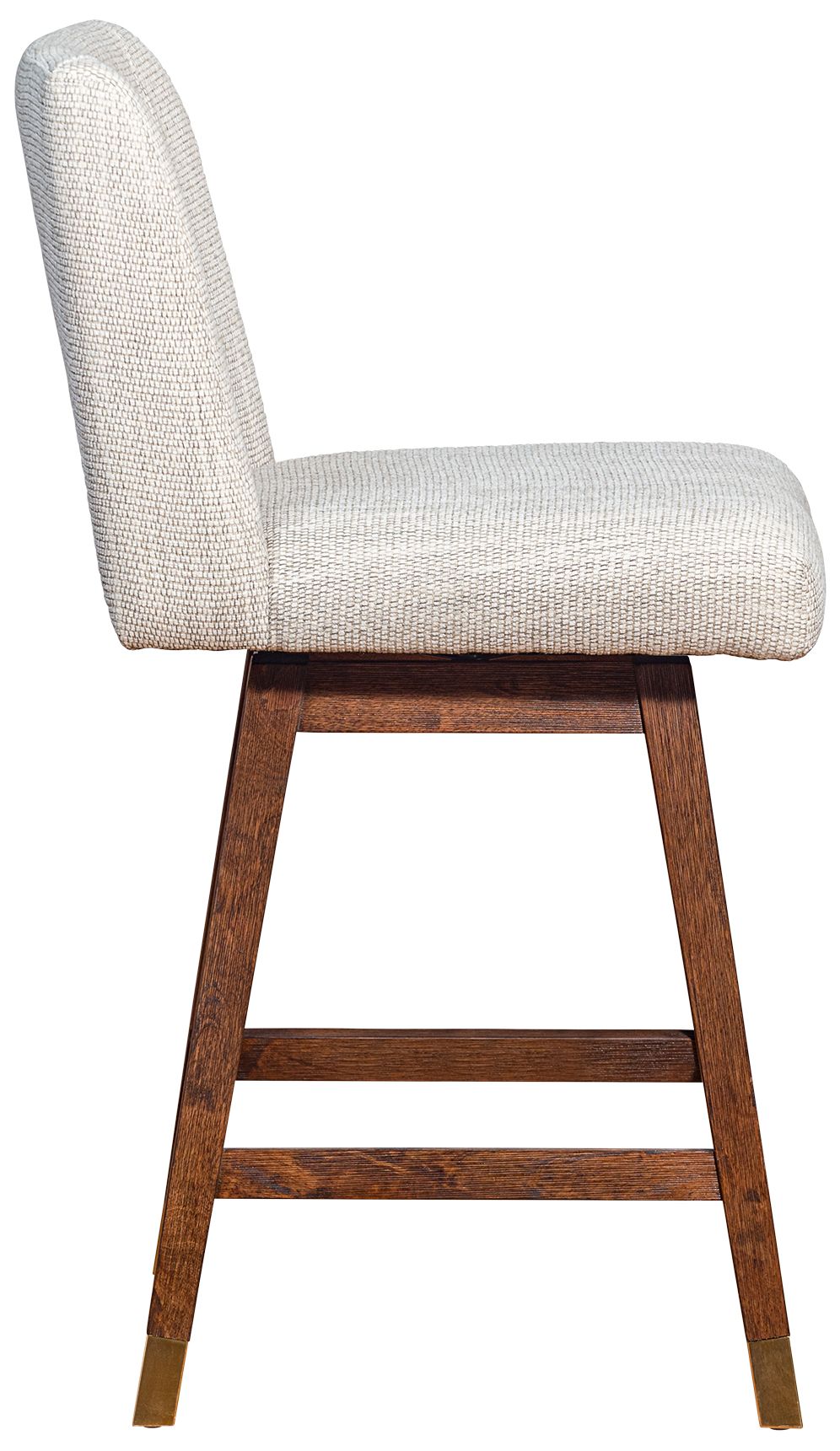 Armen Living Basila 26" Brown Oak with Beige Fabric Swivel Barstool