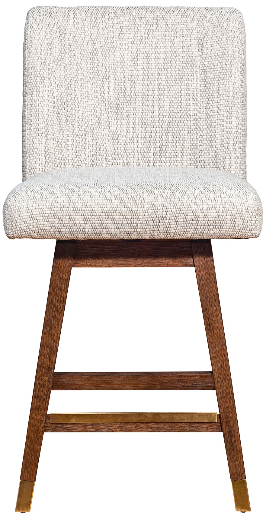 Armen Living Basila 26" Brown Oak with Beige Fabric Swivel Barstool