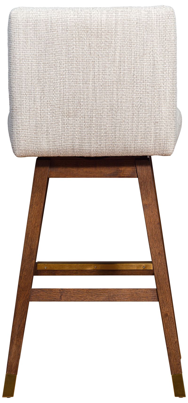 Image 5 Armen Living Basila 30" Brown Oak Beige Fabric Swivel Barstool more views