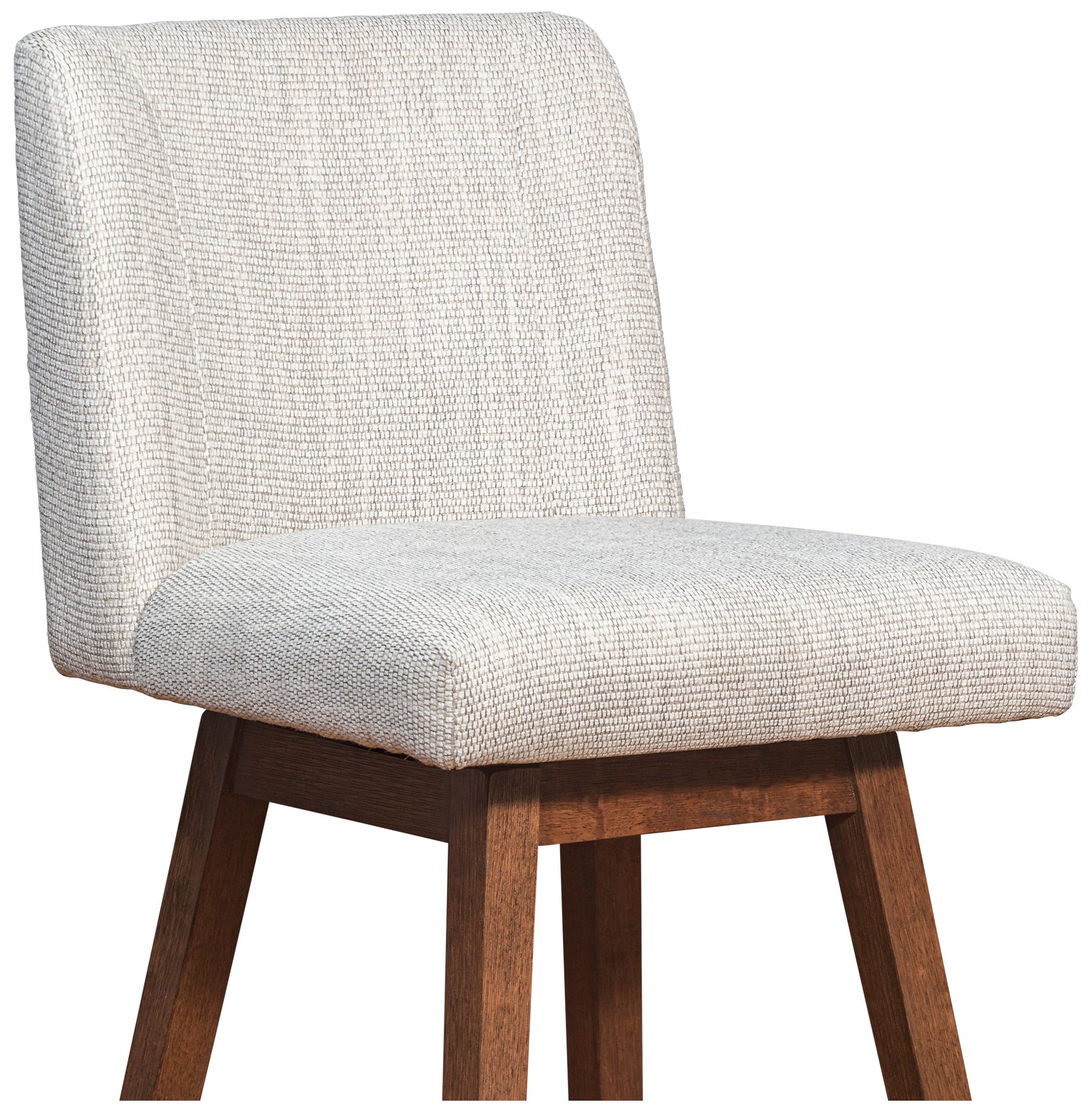 Image 6 Armen Living Basila 30" Brown Oak Beige Fabric Swivel Barstool more views