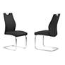 Armen Living Bravo Dining Chair In Black Faux Leather - Set of 2