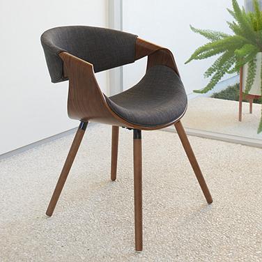 Armen Living Butterfly 28" Charcoal Black Mid Century Modern Chair