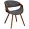 Armen Living Butterfly 28" Charcoal Black Mid Century Modern Chair