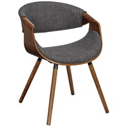 Armen Living Butterfly 28" Charcoal Black Mid Century Modern Chair