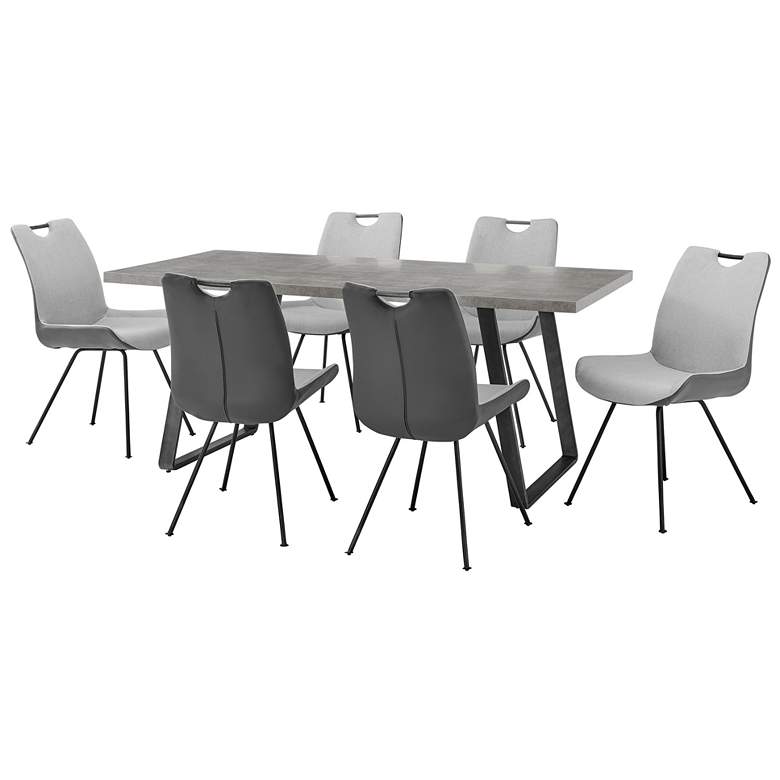 Image 1 Armen Living Coronado 7 Piece Pewter Rectangular Dining Set