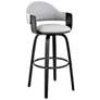 2_Armen Living Daxton 20" Wide Gray Faux Leather Swivel Bar Stool