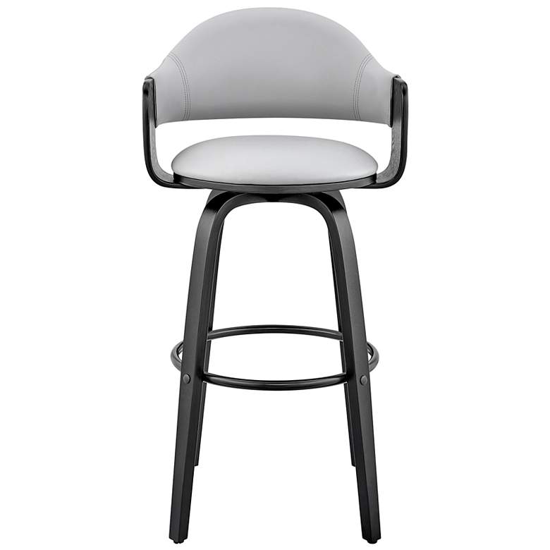 Image 4 Armen Living Daxton 20" Wide Gray Faux Leather Swivel Bar Stool more views