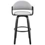 4_Armen Living Daxton 20" Wide Gray Faux Leather Swivel Bar Stool more views