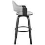 5_Armen Living Daxton 20" Wide Gray Faux Leather Swivel Bar Stool more views
