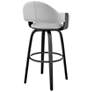 6_Armen Living Daxton 20" Wide Gray Faux Leather Swivel Bar Stool more views