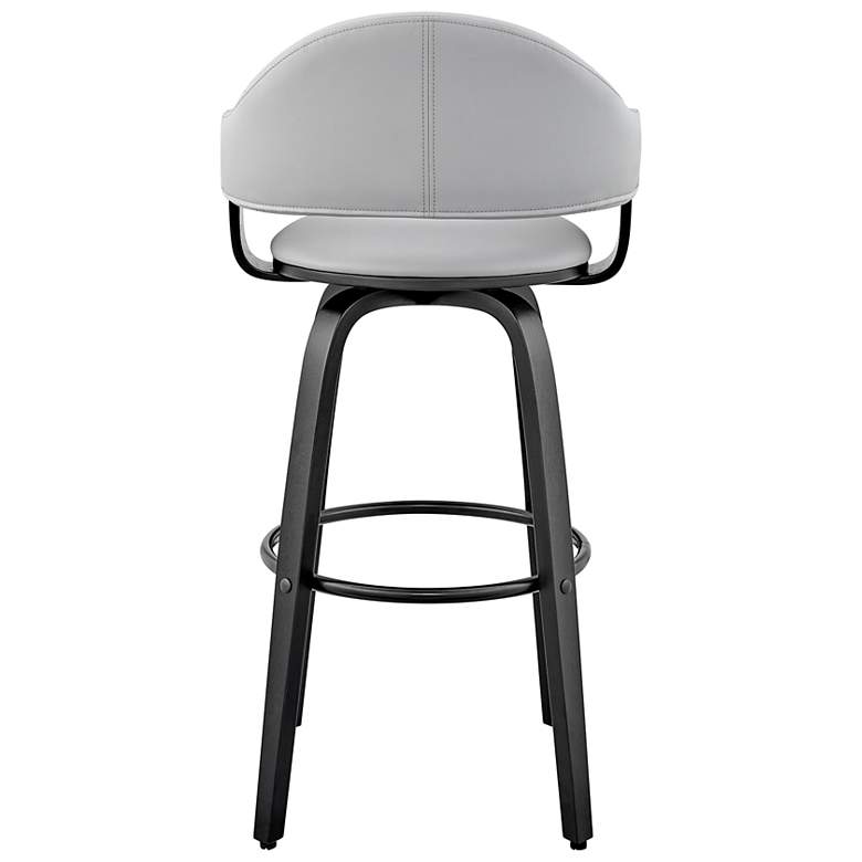 Image 7 Armen Living Daxton 20" Wide Gray Faux Leather Swivel Bar Stool more views
