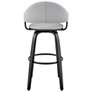 7_Armen Living Daxton 20" Wide Gray Faux Leather Swivel Bar Stool more views